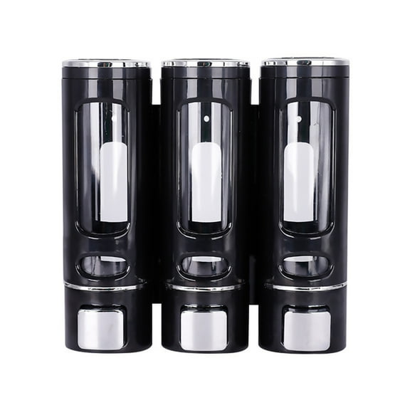 3-in-1 Shower Dispenser Wall-Mounted No Drill ABS Plastic Soap Shampoo Conditioner Bathroom Kitchen Hotel 8.46x8.27x2.76in