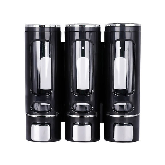 3-in-1 Shower Dispenser Wall-Mounted No Drill ABS Plastic Soap Shampoo Conditioner Bathroom Kitchen Hotel 8.46x8.27x2.76in