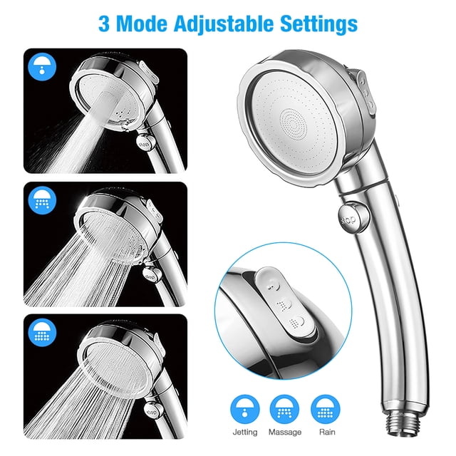 3 in 1 Shower Head HighPressure Bathroom Handheld Showerhead 3Spray