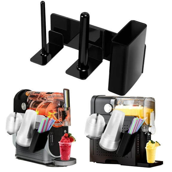 3-in-1 Side-Mounted Cup Organizer for Ninja Slushie Machine FS301/FS300 - Holds Cups, Lids & Straws - Storage Accessories for Ninja Slushie Machine