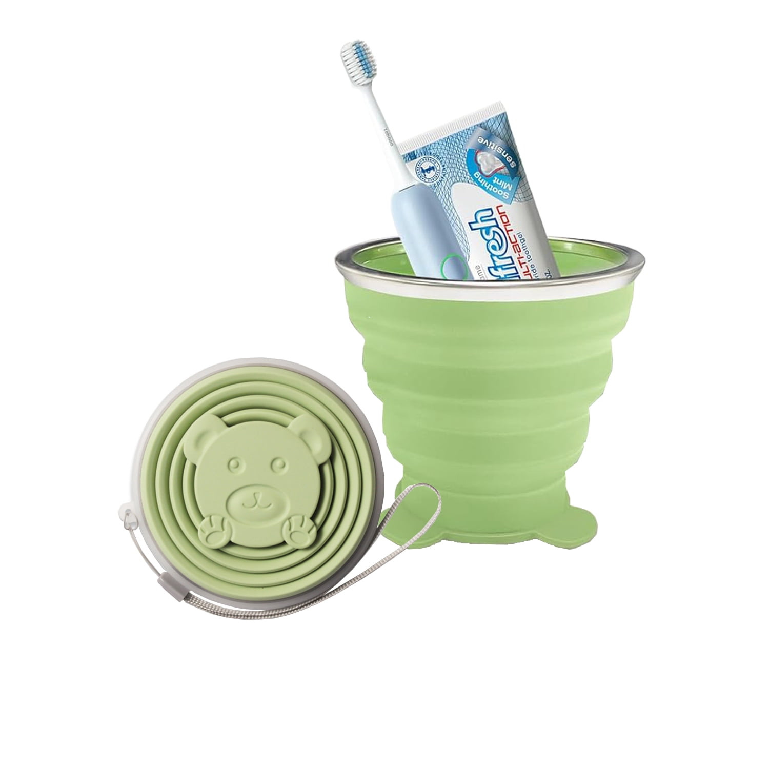 3-in-1 Silicone Collapsible Cup - Portable Travel Mug with Leakproof ...