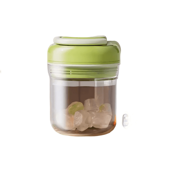 3-in-1 Silicone Ice Bucket and Tumbler with Carry Handle, Portable Rapid Cooling Ice Cube Maker Cup for Iced Coffee and Beverages, Travel-Friendly Design for Camping and Office, 3.7" x 5.0"