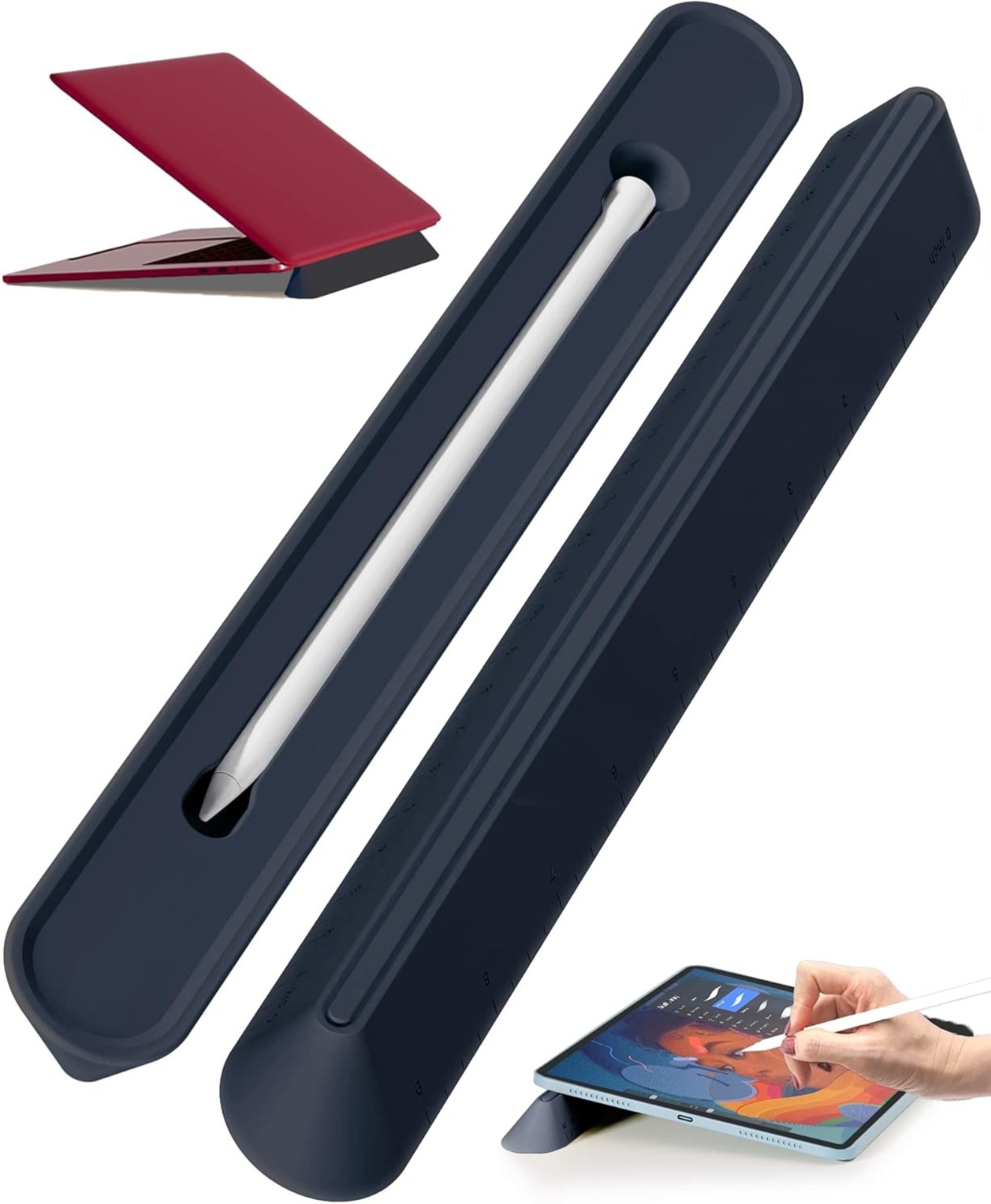 3 in 1 Silicone Laptop Stand, Keyboard Riser for Ergonomic Typing ...