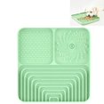 thumbnail image 1 of 3-in-1 Silicone Slow Feeder and Lick Mat for Dogs, Suction Cup Pet Feeding Tray with Water Bowl, 7.87x7.87 Inch Enrichment Mat for Meals, Bathing and Grooming(3-in-1-Green), 1 of 7