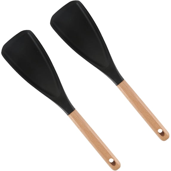3-in-1 Silicone Spatula Spoon – Cedar & Ash Wood Handle Cooking ...