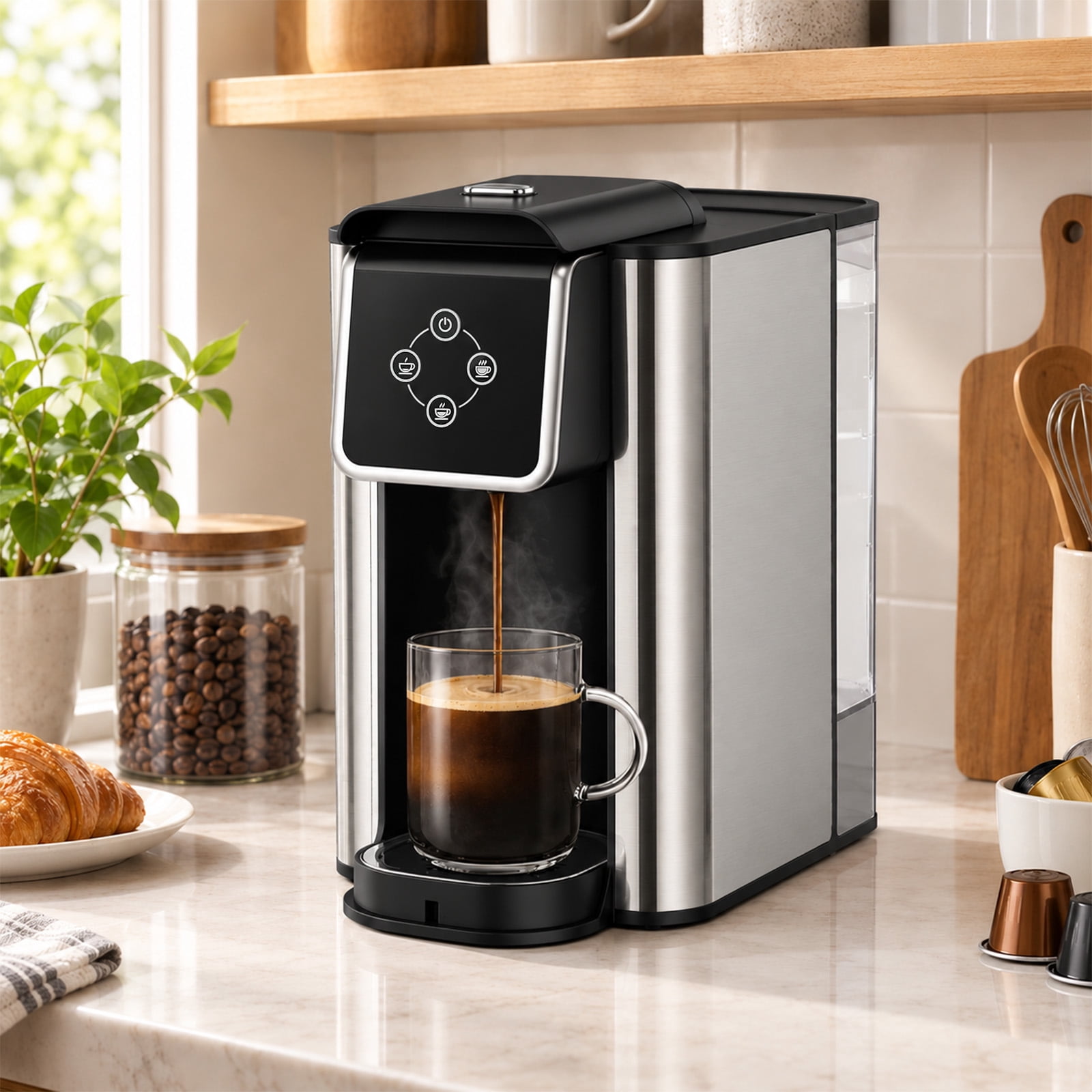 3-in-1 Single Serve Coffee Maker, Coffee Pod, Ground Coffee & Loose ...