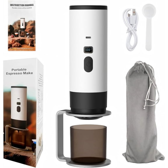 3-in-1 Single Serve Coffee Maker,Wireless Protable Coffee Machine Vacuum Pressured,Automatic Extraction and Real-time Heating Vacuum Coffee Maker for Travelling(Gold)