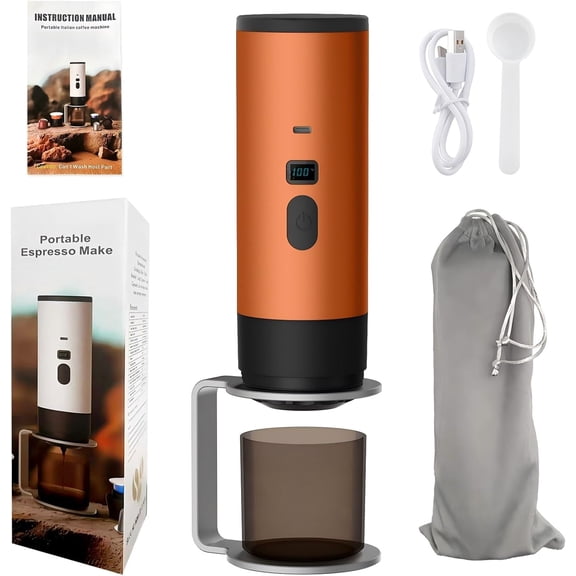 3-in-1 Single Serve Coffee Maker,Wireless Protable Coffee Machine Vacuum Pressured,Automatic Extraction and Real-time Heating Vacuum Coffee Maker for Travelling(Gold)