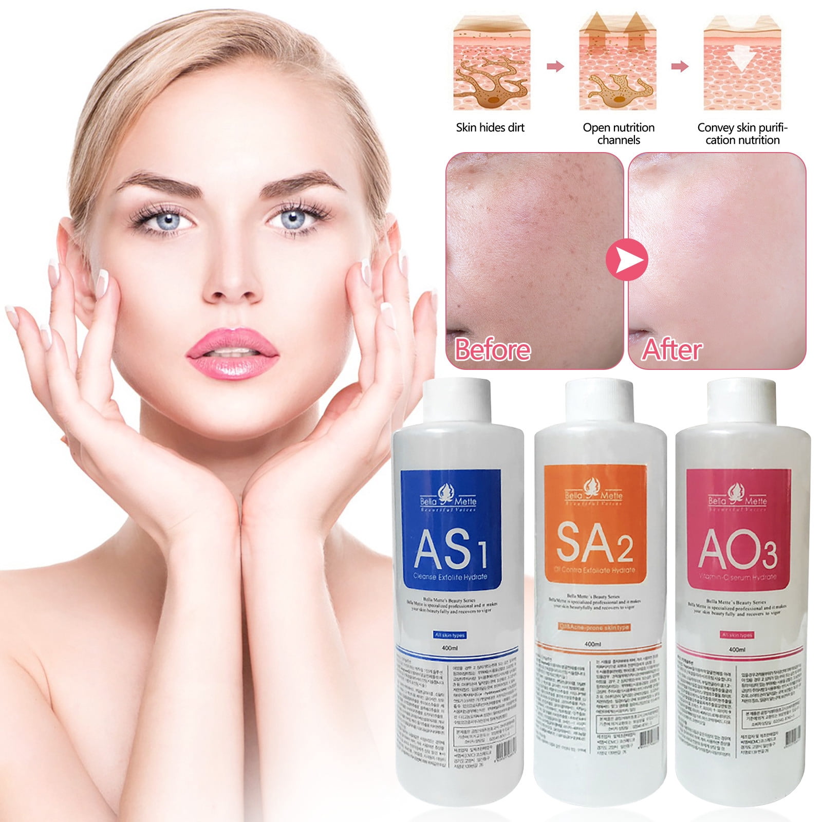 3 in 1 skin care solution set sa2 salicylic acid for oily sensitive