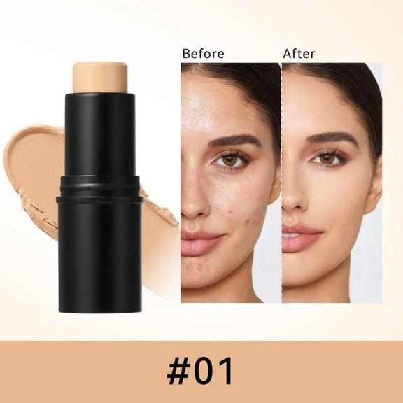 3-in-1 Skin Perfecting Face Stick - Foundation Stick for Radiant Matte Finish, Also Suitable as Concealer & Touch-Up, Creamy & Long-Lasting