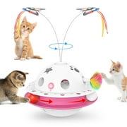 3-in-1 Smart Cat Toys, Interactive Cat Roly Poly Toy, Electric Indoor Kitten Toys, Fluttering Butterfly,Random Whack-A-Mole Mice, 1 Pcs Catnip Balls,Auto On/Off