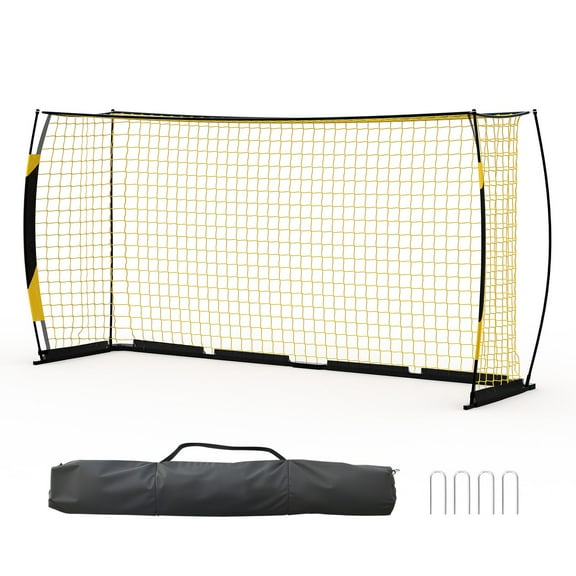 3-in-1 Soccer Rebounder Net, 7x5ft Ultra-Responsive Soccer Goal Trainer, Durable Steel Frame for Passing Ball, Solo & Team Training, Indoor & Outdoor Use
