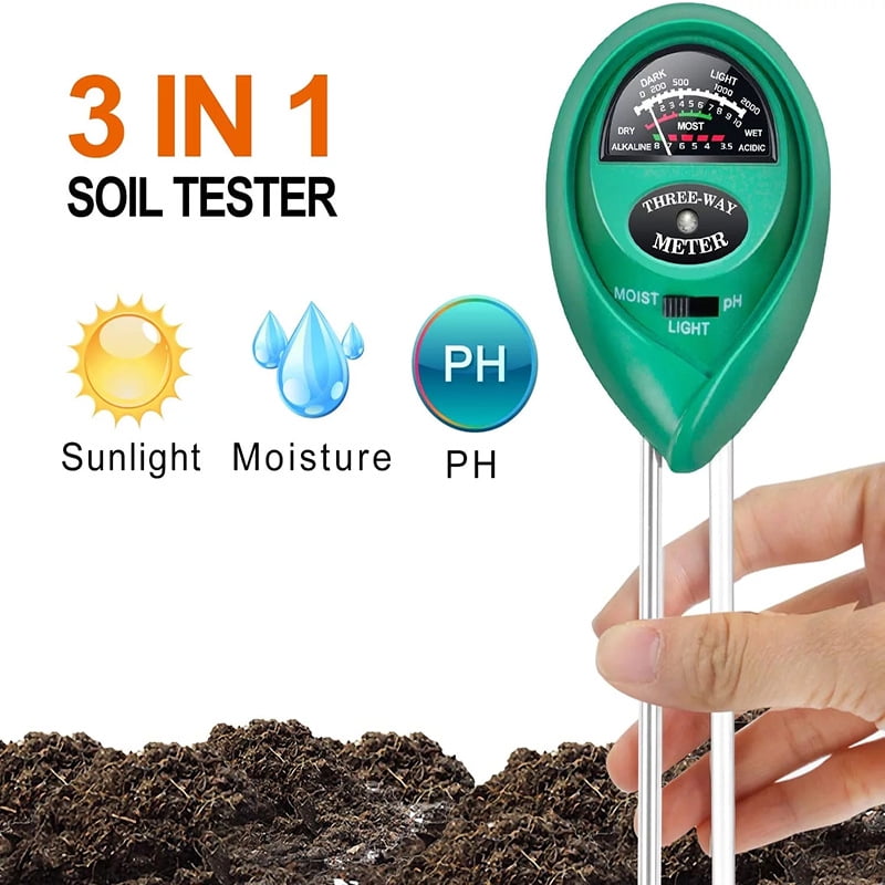 AirExpect 2 Pack Soil Tester, 3-in-1 Plant Moisture Meter Light and PH  Tester for Home, Garden, Lawn, Farm, Indoor and Outdoor Use, Promote Plants