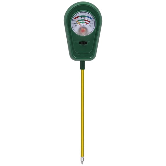 3-in-1 Soil Moisture pH Fertility Tester Meter with Dial Display for Garden Plants, Long Probe