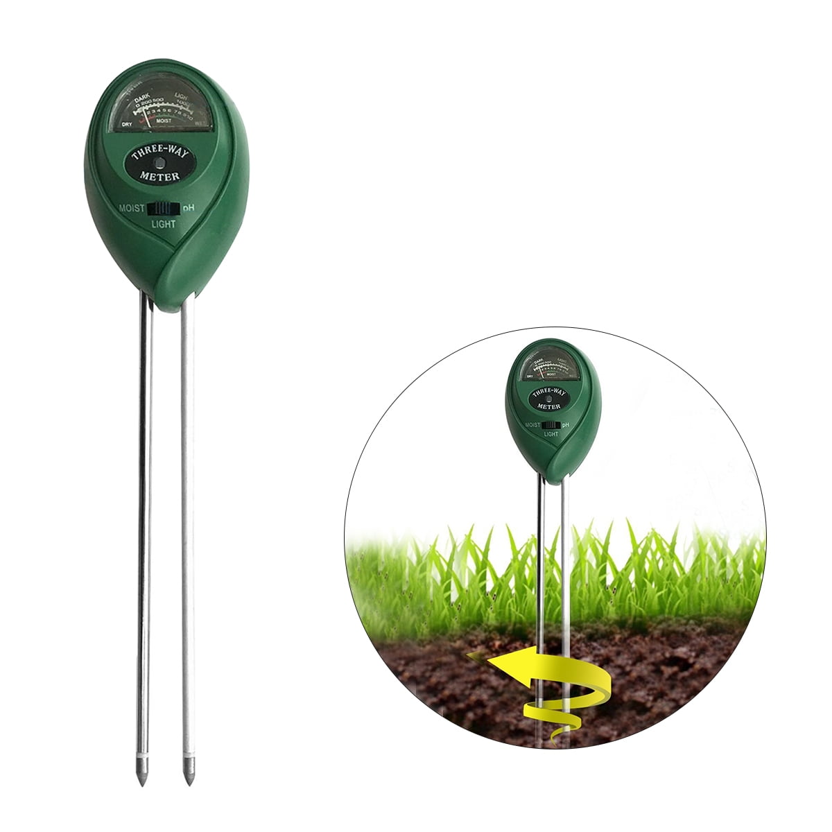 3 in 1 Soil Tester Kit Soil Moisture Meter Sunlight PH Acidity for