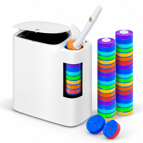 3-in-1 Space-Saving Bathroom Trash Can and Toilet Brush Set with 42 ...