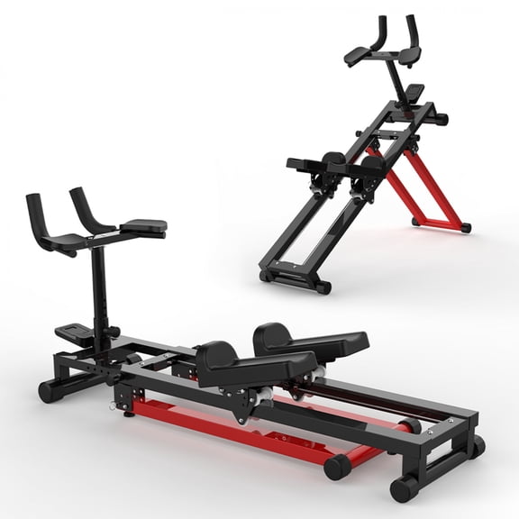 3-in-1 Spine Twist Stretcher, Stair Stepper & Waist Trainer, Adjustable Back Stretcher Machine for Lower Back Exercise, Core Activation & Full-Body Workout,Black+Red