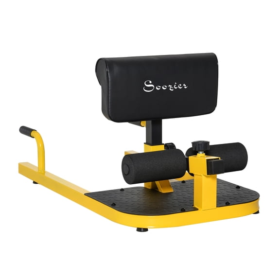 3-in-1 Squat Machine Sit Up Push Up Bench Home Gym Fitness Equipment, Adjustable Yellow