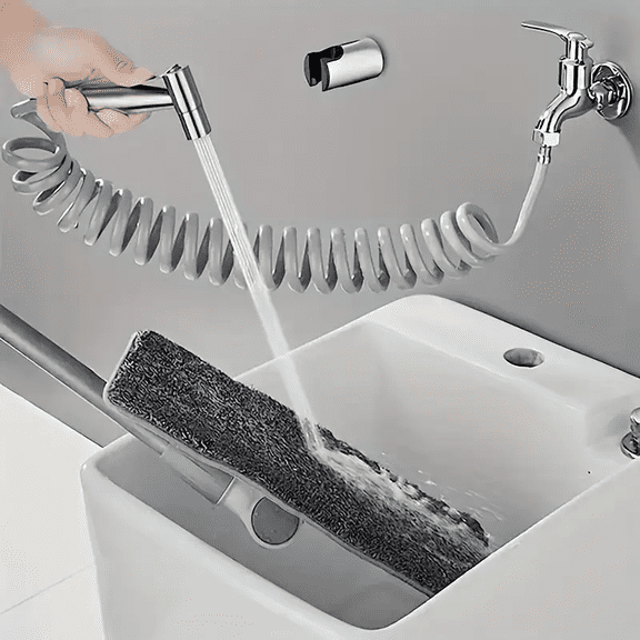3-in-1 Stainless Steel Handheld Bidet Sprayer Kit, Adjustable High-Pressure Toilet Sprayer with Hose & Holder for Personal Hygiene, Baby Diaper Rinsing, Pet Washing & Bathroom Cleaning