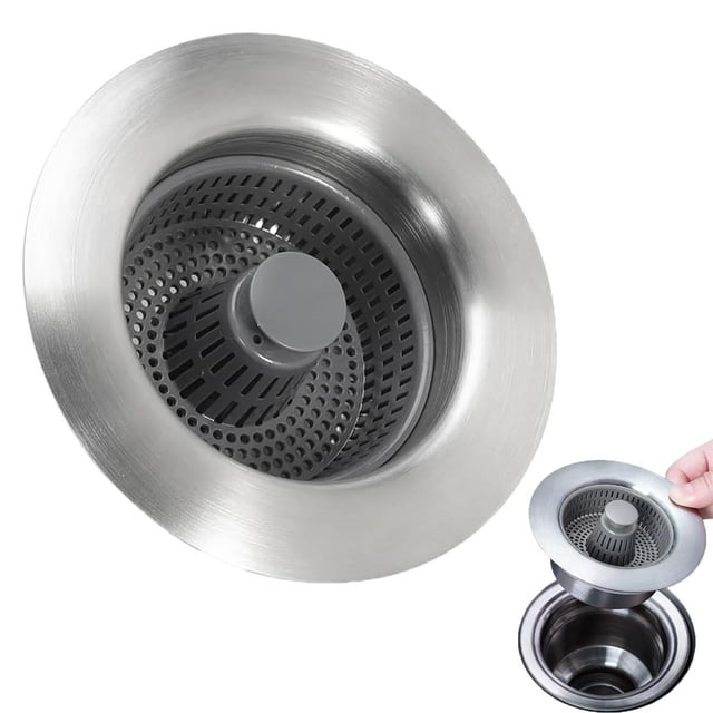 3in1 Stainless Steel Sink Aid, Kitchen Strainer & Stopper, Utility