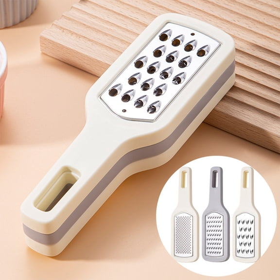 3-in-1 Stainless Steel Vegetable Grater,Multi-Purpose Cheese Shredder Garlic Press for Carrot Potato Cucumber,Foldable Space-Saving Design Fine Medium Coarse Grating,Easy Clean Store Home-White,Gray
