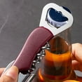 thumbnail image 1 of 3-in-1 Stainless Steel Wine Beer Bottle Opener with Corkscrew & Foil Cutter - Ergonomic Multi-Tool for Home, Parties, Travel - Durable Compact Bar Accessory Gift for Enthusiasts, 1 of 4