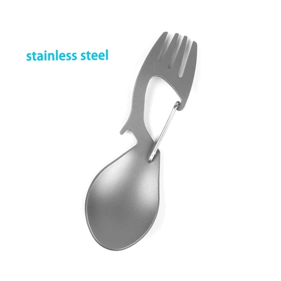 3 in 1 Stainless Steel for Titanium Camping Tableware Fork Spoon Bottle Opener