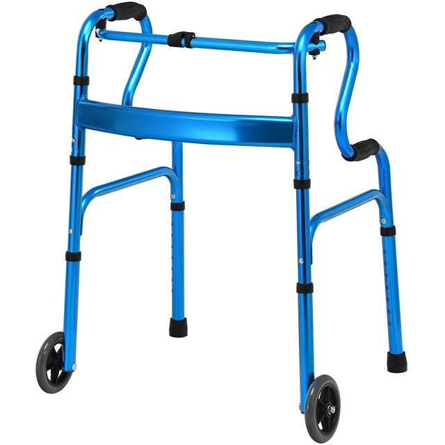 3in1 StandAssist Folding Walker with 5" Wheels, Heavy Duty Walking