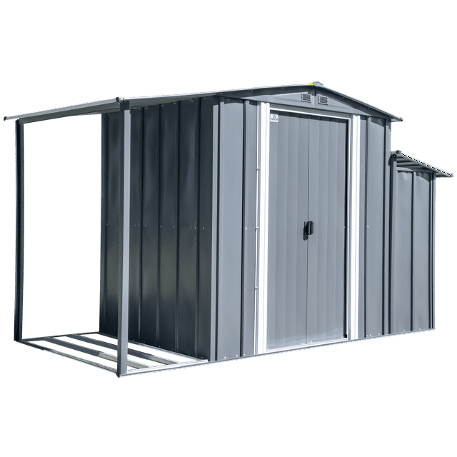 Arrow Sheds 10' x 5' Galvanized Steel 3-in-1 Pad-Lockable Outdoor Utility Storage Shed, AnthraciteArrow Sheds 10' x 5' Galvanized Steel 3-in-1 Pad-Lockable Outdoor Utility Storage Shed, Anthracite
