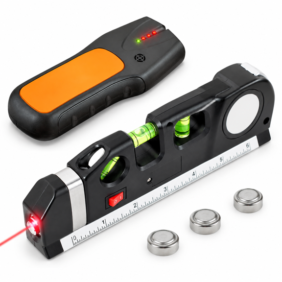 3-in-1 Stud Finder Wall Scanner with Level, Ruler, and Tape Measure for DIY Projects