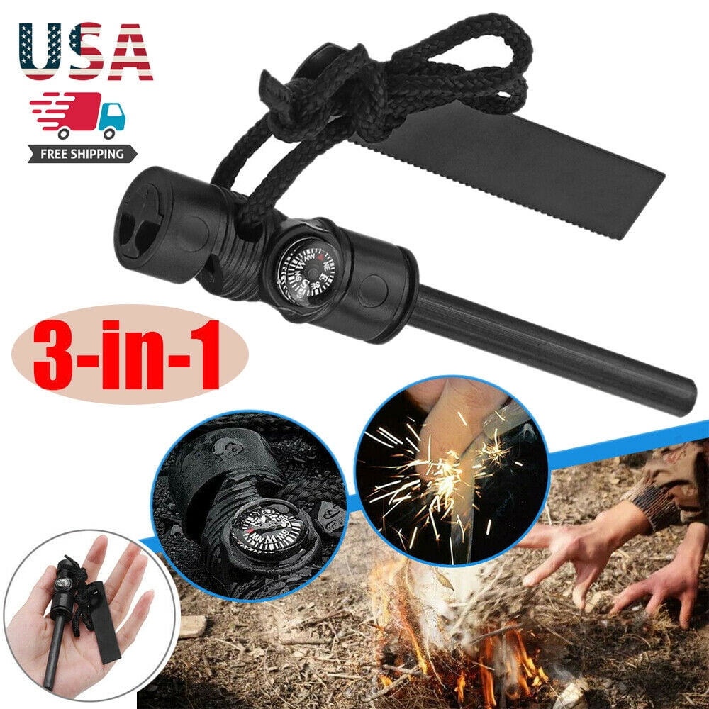 3-in-1 Survival Multifunction Tool - Magnesium Fire Starter