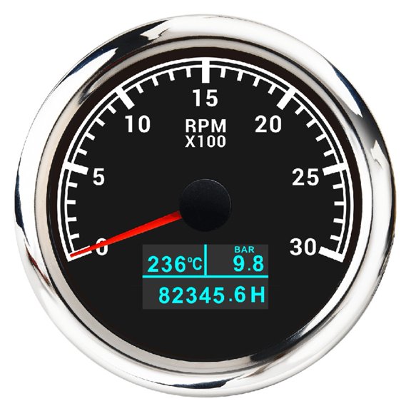 3 in 1 Tachometer Gauge 8000/ 6000/ 4000 RPM 85mm Waterproof Tacho Meter LED Water Temp Oil Pressure Hour Meter For Boat Car ,Wide Application