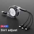 thumbnail image 1 of 3 in 1 Telescopic Cable Suitable for Apple Type C Android Mobile Phone 3A Fast Charging USB Cable for iPhone Cable Usb C Cable, 1 of 10