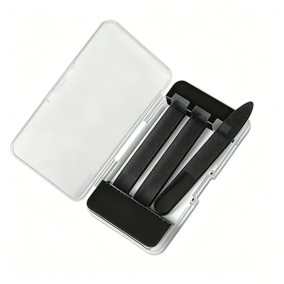 3 in 1 Tempered Glass Nail File Set with Travel Case Washable Manicure Tool