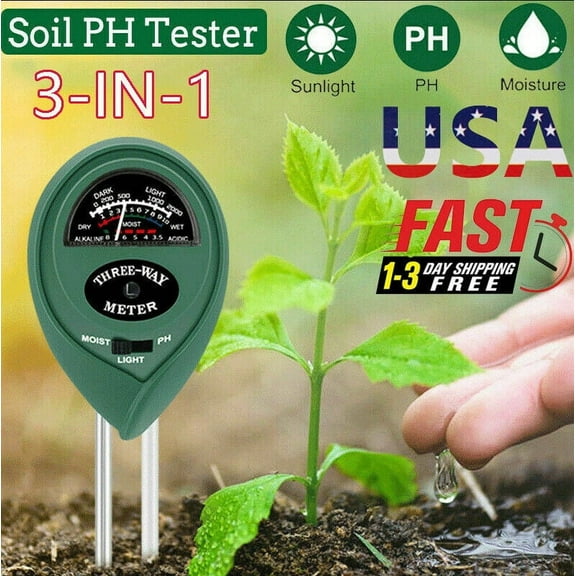 3-in-1 Test Kit Soil Moisture/pH Meter for House Plant Garden(No Battery Needed)