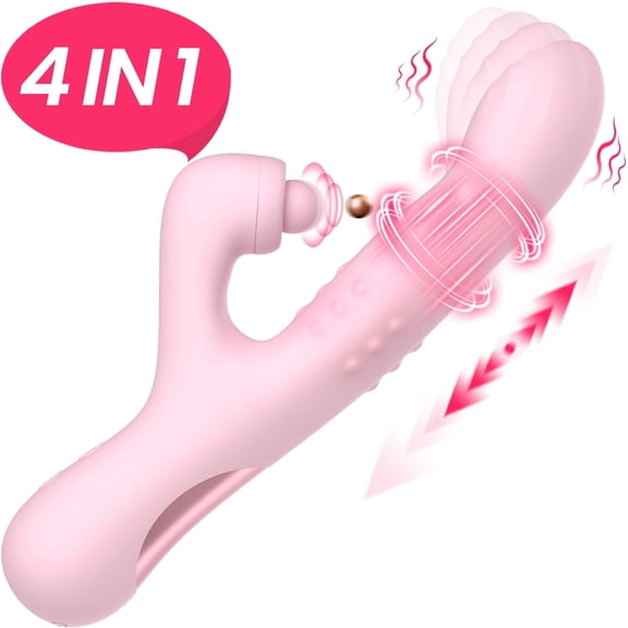 Obgado Vibrators 4 in 1 Sex Toys for Female- Finger Vibrator with 10 Flapping & 10 Vibration & 10 Thrusting Vibrator for Women, Adult Sex Toy