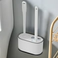 thumbnail image 1 of 3-in-1 Toilet Bowl Brush Set with Round Flat and Slit Brushes for Complete Bathroom Cleaning, 1 of 7