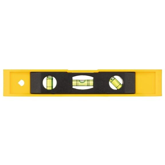 Studio Decor 3-in-1 Torpedo Level - Compact Magnetic Level Tool for Horizontal, Vertical & 45° Angles, Black & Yellow Design, Ideal for Picture Hanging & DIY, 12 Pack