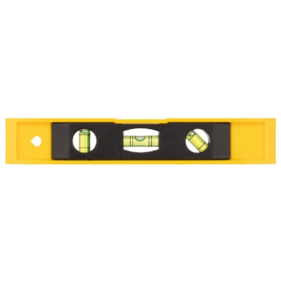 Studio Decor 3-in-1 Torpedo Level - Compact Magnetic Level Tool for Horizontal, Vertical & 45° Angles, Black & Yellow Design, Ideal for Picture Hanging & DIY, 12 Pack