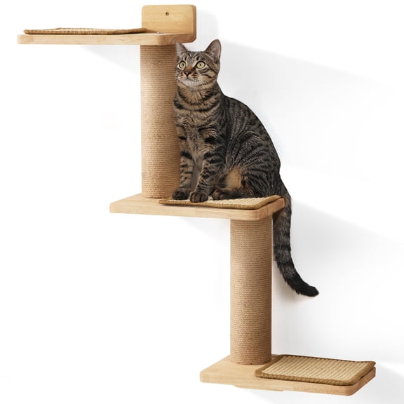 3-in-1 Transformable Wall Mounted Cat Steps Perch Scratcher