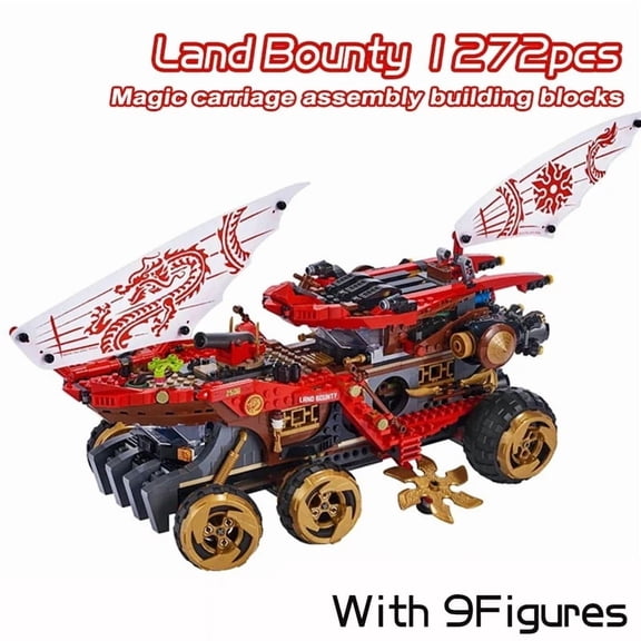 3-in-1 Transforming Ninja Mecha Building Blocks Set 70677, Land Chariot & Aircraft Convertible Samurai Model with Dragon Decor & Ninja Minifigures, DIY Assemble Toy, Birthday Christmas Gift for Kids
