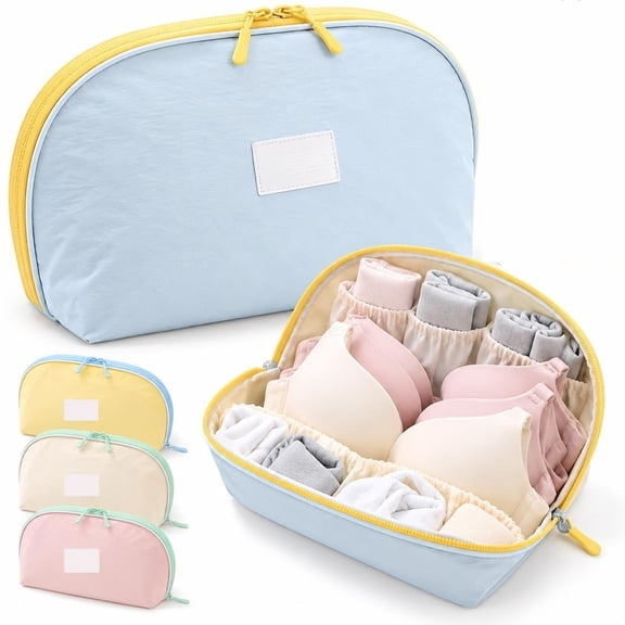 3 in 1 Travel Underwear Organizer, Lingerie Bag for Bras, Panties & Socks, Travel Storage Case with Compartments