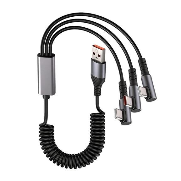 3 in 1 Type C Charging Cable Triple Port Fast Chargers 66W USB C Splitter Cable for Phones Tablets Gaming Devices