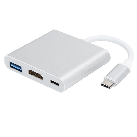 3-in-1 Type-C Hub Adapter with 4K HDMI Cable Multi-Function USB 3.0 Docking Station Splitter for OS X