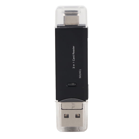 3-in-1 Type C Micro USB Card Reader - High Speed Transmission, Multifunctional & Compact (Black)