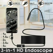 TSV 16ft Type-C USB Endoscope, 8 LED Lights 360° Rotation Borescope, Snake  Inspection Camera Fit for Android 4.1-10/Windows/Mac, Waterproof Semi-Rigid  Cable 