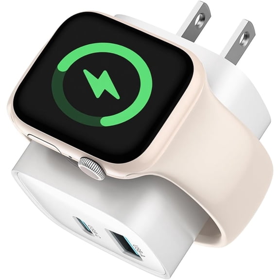 3‑in‑1 USB‑C PD20W Fast Charging Block, Built‑in Magnetic Apple Watch Wireless Charger, USB‑C Fast Charging Port