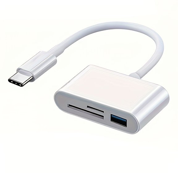 3-in-1 USB-C SD/TF/Micro SD Card Reader Compatible for USB-C Smartphones, Tablets, Cameras, OTG Devices - Fast Data Transfer, Compatible with & Devices (No External Power Required)