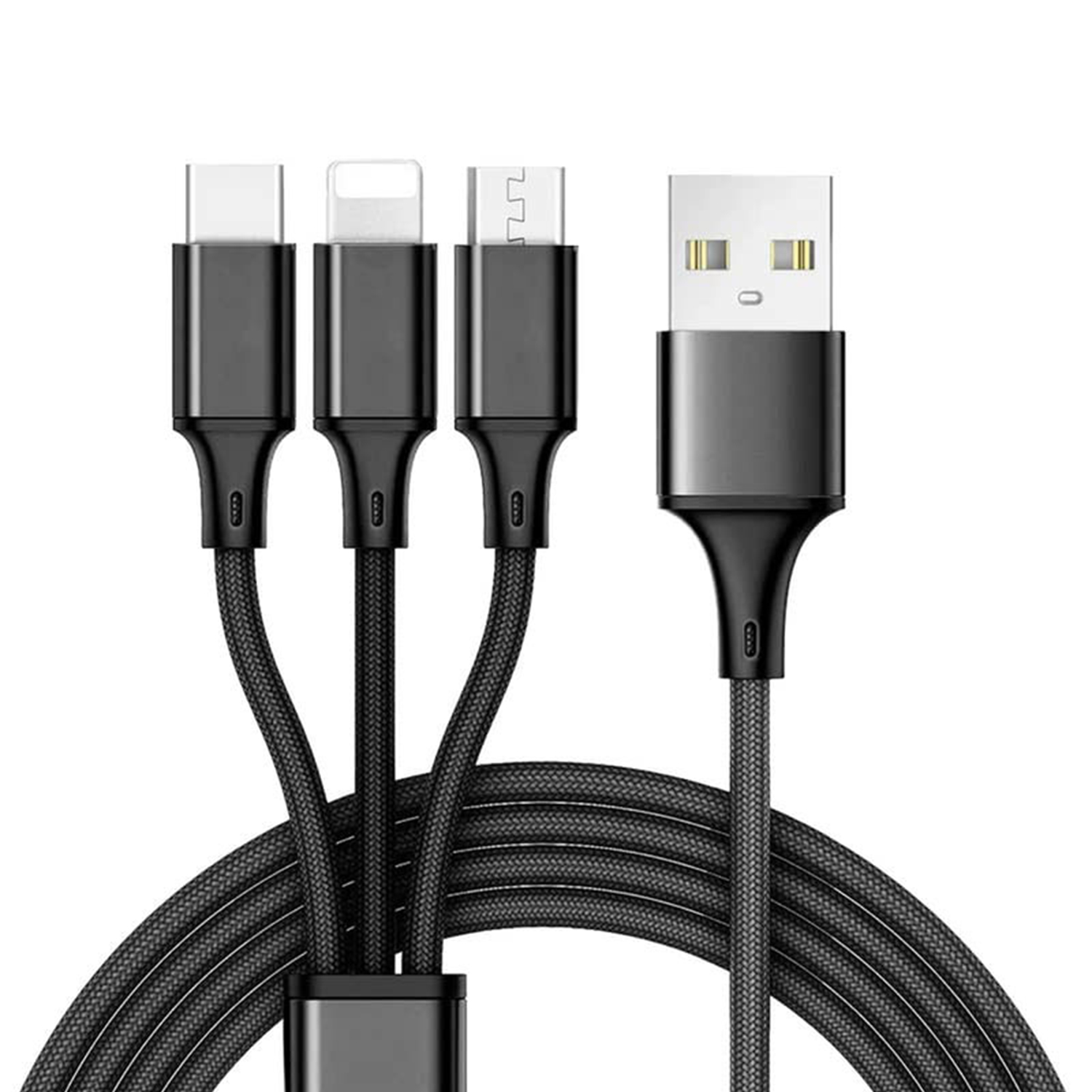 3-in-1 USB Cable Power Cord for Samsung Galaxy S20/S21/S22/Plus/Ultra/FE - Charging Wire USB-C Sync (Type-C, 8-Pin, Micro-USB) High Speed