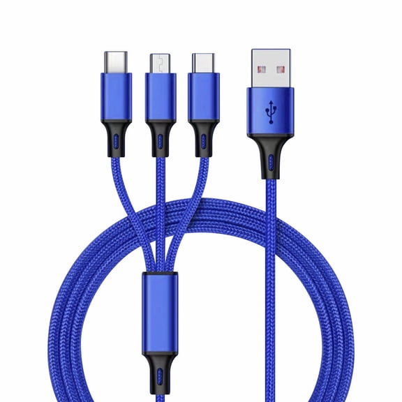 3-in-1 USB Charging Cable Multi Function Fast Charging Nylon Braided Universal Phone Charger Cord